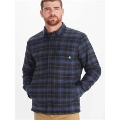 Marmot Ridgefield Heavyweight Sherpa Lined Flannel - Men's -Men Skiing Store fw23 marmot mensridgefieldheavyweightsherpalinedflannel storm 1
