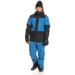 Quiksilver Mission Block Jacket - Men's -Men Skiing Store fw23 quiksilver mensmissionblockjacket trueblack 3