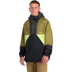 Spyder Belford Windbreaker Anorak Jacket - Men's 4 Spyder Belford Windbreaker Anorak Jacket - Men's -Men Skiing Store fw23 spyder mensbelfordwindbreakeranorakjacket olivedrabbalck 1